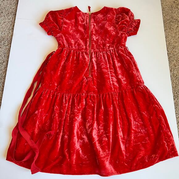 Crewcuts Crushed Velvet Red Dress - Picture 10 of 12